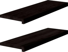 vidaXL lépcsőfokok 2 db Sötétbarna 80x30x2 cm tömör fa tölgyfa
