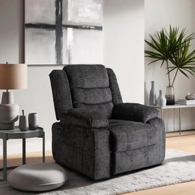 Modern Relaxfotel Vintage Fekete Bársony Kárpittal. ARTURO