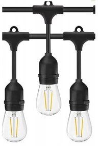 LED kültéri dekorációs lánc 10xE27/1W/230V 10 m IP65 fekete