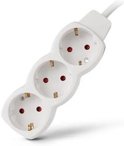Elosztósor, 3 aljzat, 1,5 m, ENTAC, fehér (ENTEL3M1)