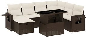 vidaXL 8 részes barna polyrattan kerti ülőgarnitúra párnákkal