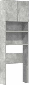 vidaXL betonszürke szerelt fa mosógépszekrény 64 x 24 x 190 cm