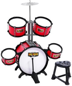 Játék dobszett székkel, bordó