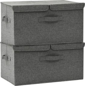 vidaXL 2 db antracitszürke szövet tárolódoboz 50 x 30 x 25 cm