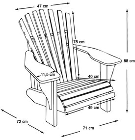 Fa, összecsukható kerti szék