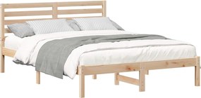 vidaXL Ágykeret fejtámlával Barna 120 x 200 cm Tömör fenyőfa