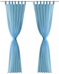 Türkiz Átlátszó Függöny 140 x 245 cm 2 db