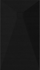 Zuhanytálca Téglalap Alakú 140x90 Kő Mintás 2,6 CM Fekete Szifon