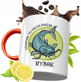 Narancssárga Bögre Horgászoknak Ajándék fényképes nyomtatással