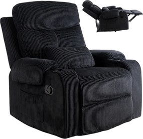 Dönthető fotel fekete kordbársony, TORRES