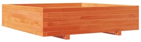 viaszbarna tömör fenyőfa kerti virágláda 100 x 100 x 26,5 cm