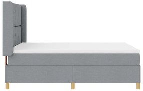 Boxspring Ágy Mattal és LED Fénnyel Szürke 140x200 cm Szövet