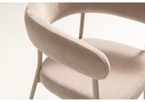 Bézs kárpitozott karfás étkezőfotel szett 2 db-os Yuri – MOME