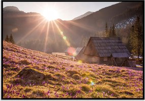 Poszter 40x50 kép tájkép hegyek völgy