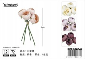 Mesterséges bazsarózsa virág 28cm Realisztikus dekoráció