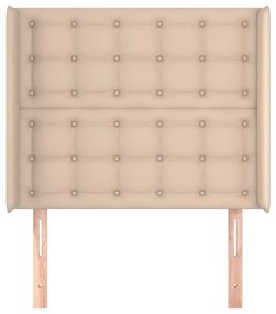 cappuccino műbőr fejtámla szárnyakkal 103x16x118/128 cm