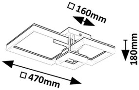 Rabalux 71386 - LED Mennyezeti lámpa AMILIA LED/22W/230V 3000/4000/6500K fekete
