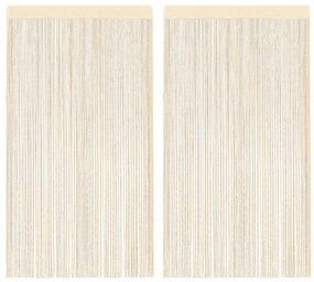 2 db krémszínű zsinórfüggöny 140 x 250 cm
