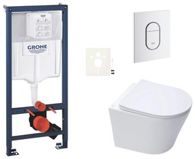 Falra akasztható WC-szett világos falra / falra szerelhető Swiss Aqua Technologies Infinitio SIKOGRSIN10ASH0