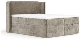 Bézs ágyneműtartós boxspring ágy 160x200 cm Passion – Maison de Rêve