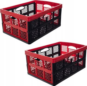 Összecsukható Doboz Csomagtartó Bevásárló Kosár Összecsukható Tartály 32L Nagy 2db