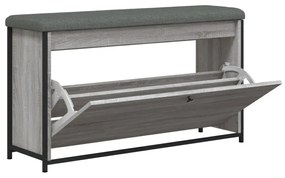 szürke sonoma színű cipőpad lehajtható fiókkal 102 x 32 x 56 cm