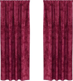 vidaXL Bársonyfüggönyök függönyökkel 2 pcs bordó 245 x 140 cm Bársony