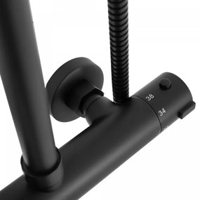 REA-P8804 - BLISS zuhanykészlet termosztátos csapteleppel, matt fekete