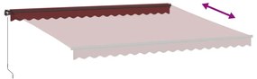 burgundi vörös kézzel kihúzható napellenző 450 x 350 cm