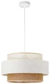 BOHO zsinóros függőlámpa 1xE27/60W/230V Ø 40 cm fehér/juta