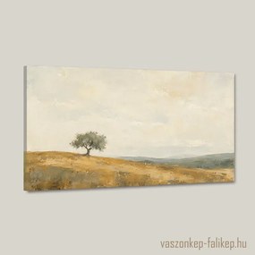Magányos Olajfa Vászonkép – Csendes Harmónia 40x23 cm