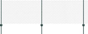 vidaXL Kerítés oszlopokkal Zöld 0,8 x 10 m Acél és PVC