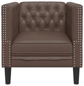 barna műbőr Chesterfield kanapéfotel