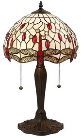 Endon 64086 - Asztali lámpa Tiffany DRAGONFLY 2xE27/60W/230V átm. 30 cm
