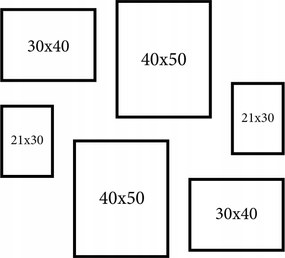 Fekete képkeretek szett 6 db 40x50 30x40 A4