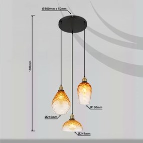Globo 15786-3H1 - Csillár zsinóron SALVY 3xE27/60W/230V átm. 46 cm narancs