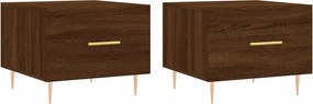 vidaXL 2 db barna tölgy szerelt fa dohányzóasztal 50 x 50 x 40 cm