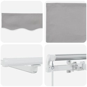 Kézi Behúzható Napellenző LED világosszürke 400x300 cm