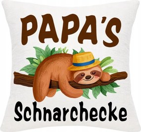Lenvászon párnahuzat Ajándék Apák napjára Lajhár 45x45 cm