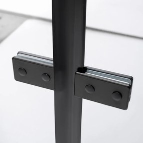 Stuxi Verona Big Black 180 cm széles kétszárnyú csukló zuhanyajtó (90+90 cm), 6 mm vízlepergető üveggel, matt fekete profillal, 195 cm magas