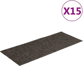 vidaXL öntapadós lépcsőszőnyegek 15 db 60 x 25 cm antracitszürke téglalap alakú