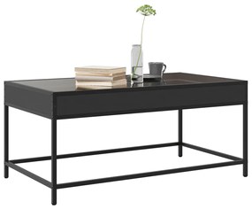 Fekete végtelen hatású LED-es dohányzóasztal 90 x 50 x 41 cm