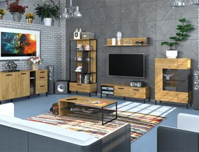 Polcállvány nyitott 1S, craft tölgy arany/antracit, SANTANA