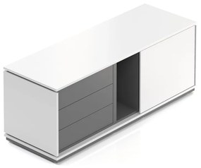 Alkotó konténer 153,6 x 53,6 cm, 3 modulos, tolóajtós, antracit / fehér