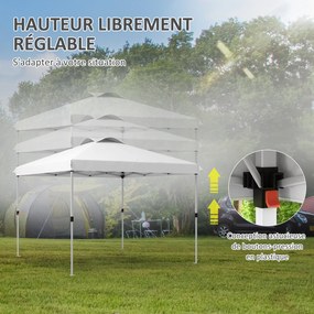 Outsunny Összecsukható Pop-Up Kerti Pavilon 3 x 3m Kerekes Táskával, Állítható Magasságokkal | Aosom