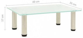 322759 TV Stand Frosted 40x35x17 cm Tempered Glass