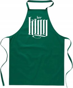 Konyhai Kötény zöld Valentin Napi Ajándék Her King neki FA_437_z