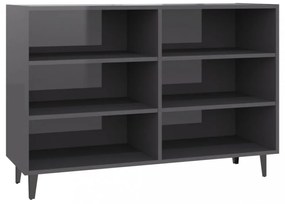 magasfényű szürke szerelt fa tálalószekrény 103,5 x 35 x 70 cm