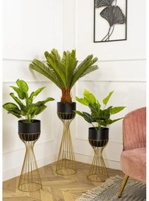 Fém virágcserép LOFT 56x20 cm arany/fekete