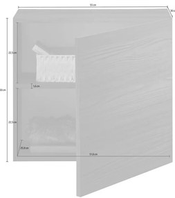 STEEL Fali szekrény, kisméretű, 1 ajtós, fekete, laminált